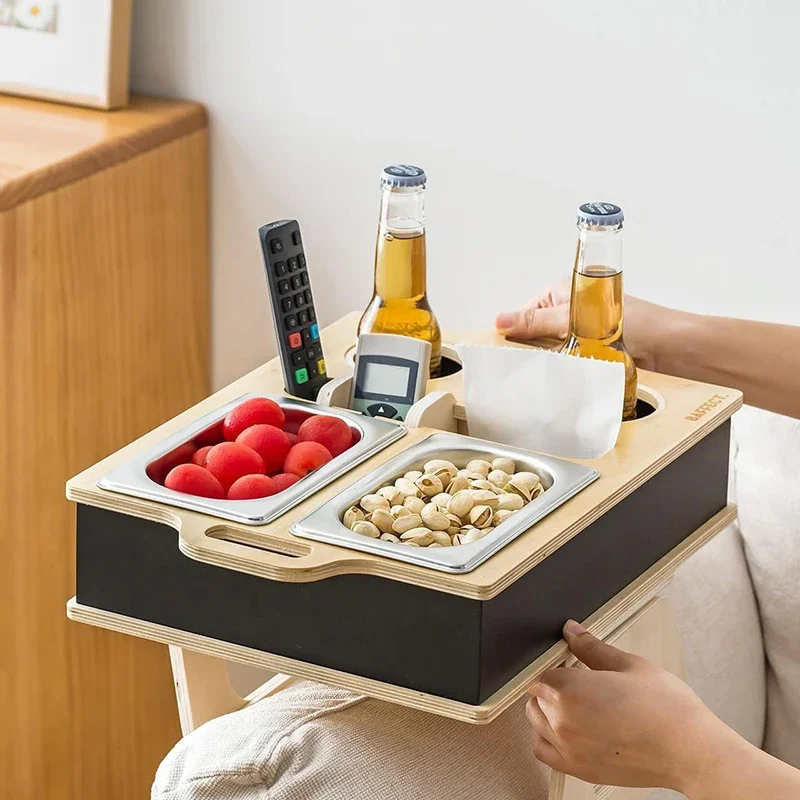 Food Snacks Drinks - 직사각형 대나무 트레이 데스크탑 원격 제어