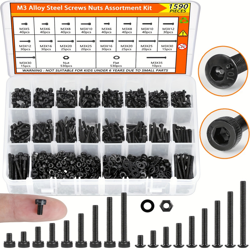 Nuts Mix - 1590PCS M3 나사 모음 키트 -