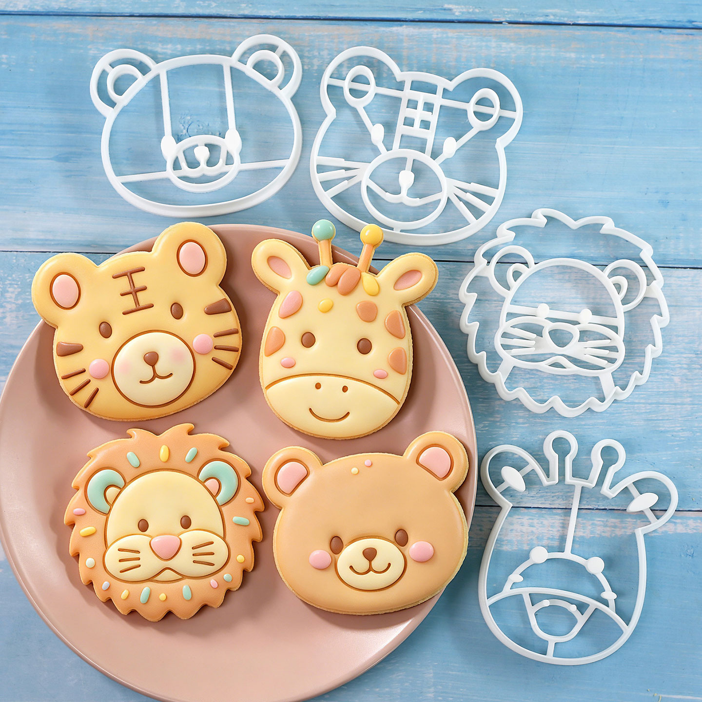 Cookies Pack - 4개 동물 쿠키 커터 세트 3D