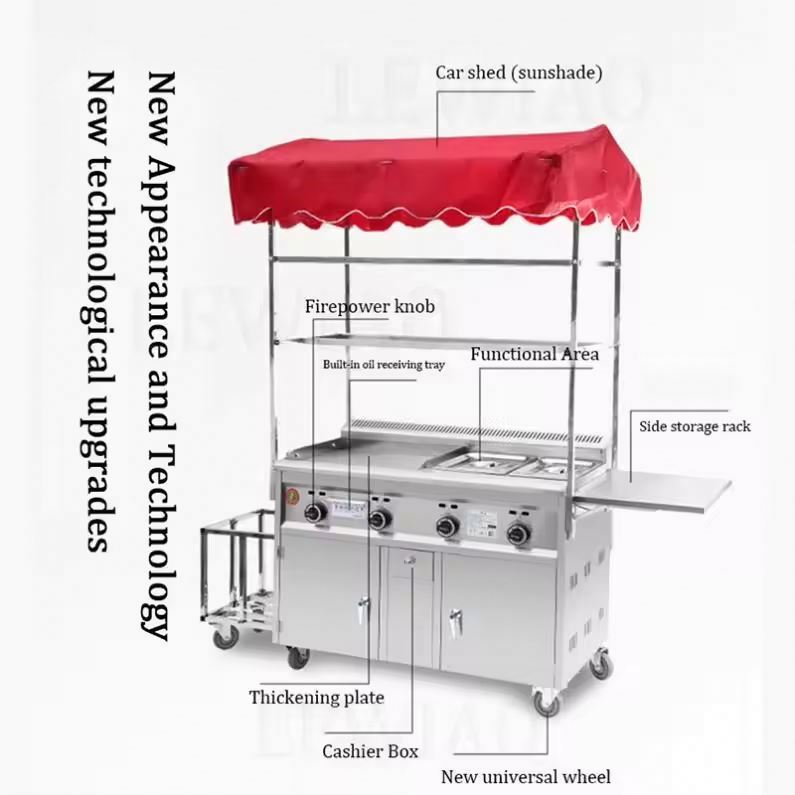 이동식 푸드 카트 트레일러 스테인리스 스틸 아이스크림  - Food Snacks Catering 리뷰 및 가격