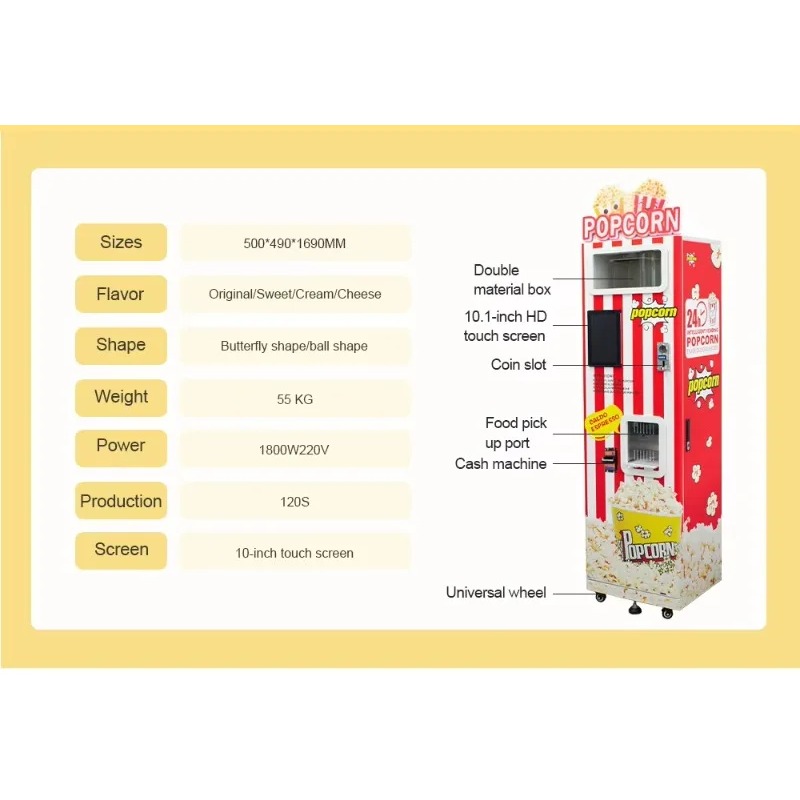 맞춤형 신형 자동 팝콘 제조기 상업용 자판기 (영화관/ - Popcorn 리뷰 및 가격