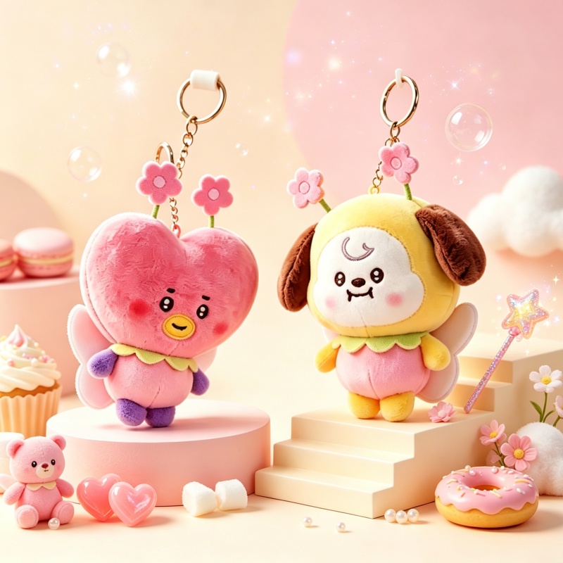 BT21 벚꽃 시리즈 봉제 인형 키링, 귀엽고 깜찍한  - Cookies Pack 리뷰 및 가격