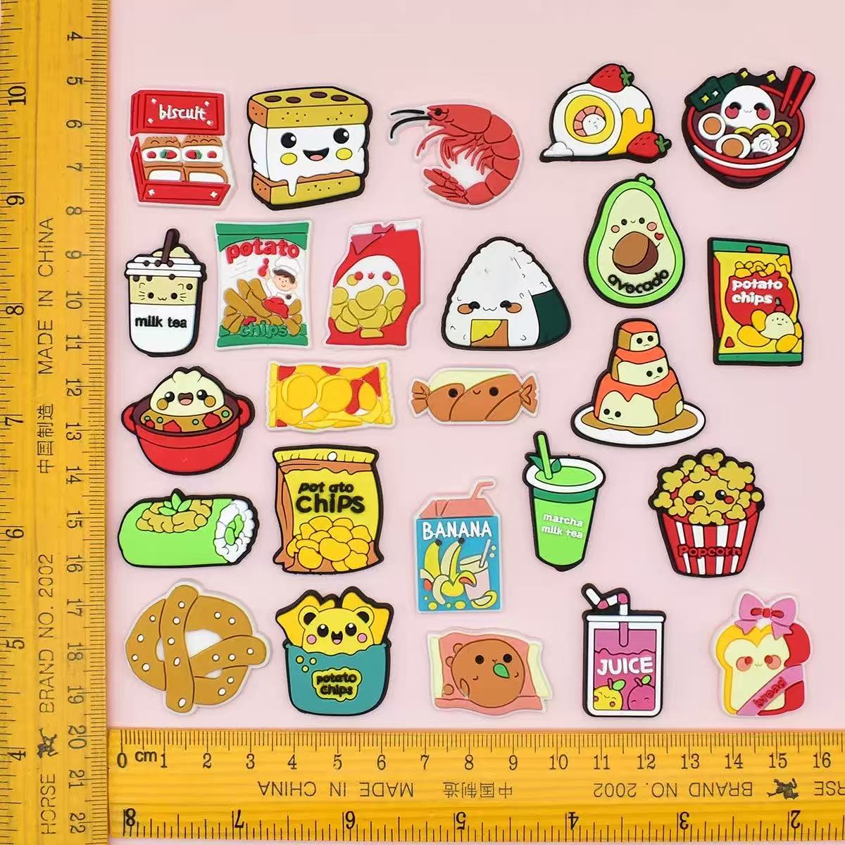 25~100개 혼합 디자인의 식품 시리즈 신발 장식 세 - Food Snacks Drinks 리뷰 및 가격