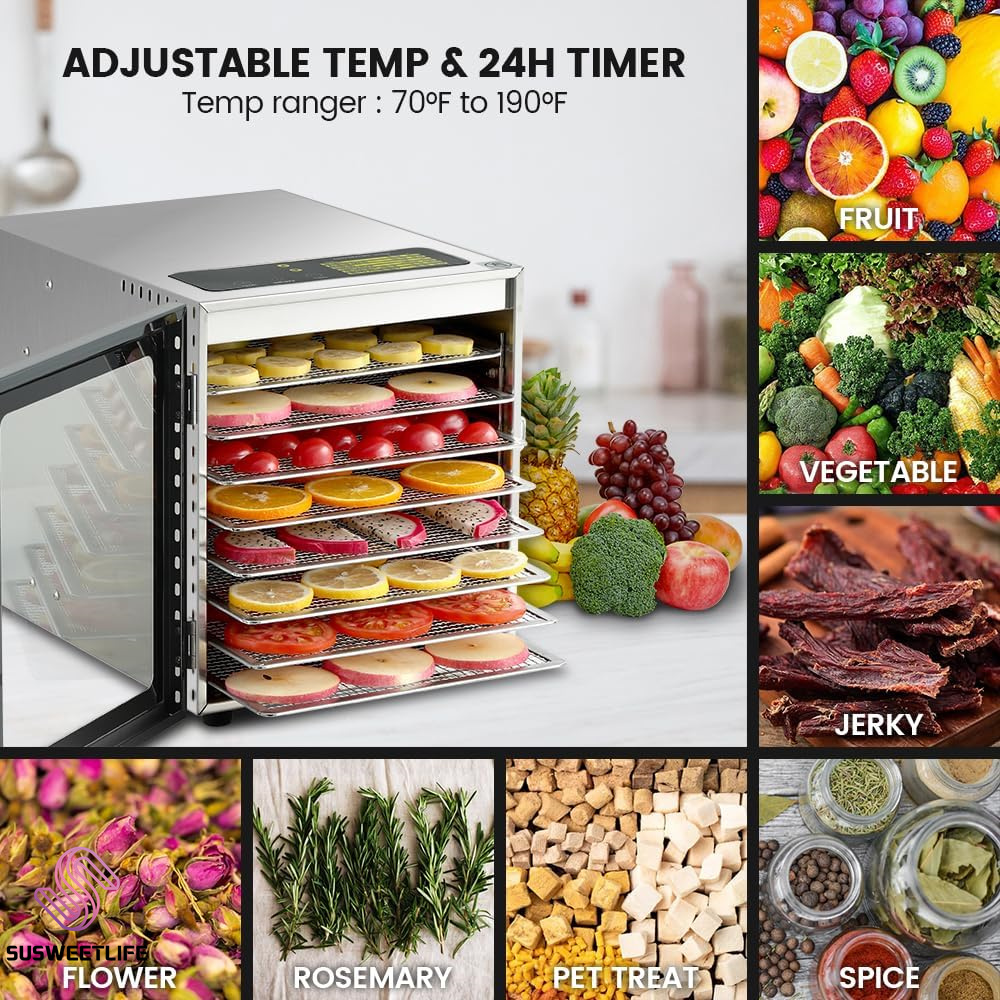 500W 8단 대용량 식품 건조기, DIY 반려동물 간 - Healthy Snacks Food 리뷰 및 가격
