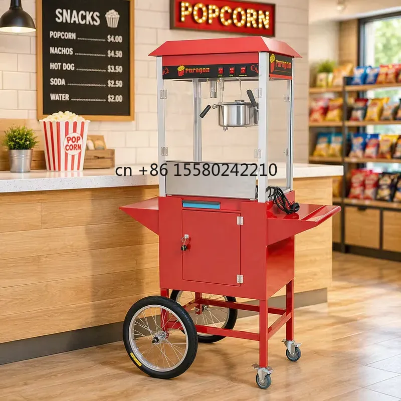 2026년형 최신 자동 수직 팝콘 기계(카트 포함) - - Popcorn 리뷰 및 가격